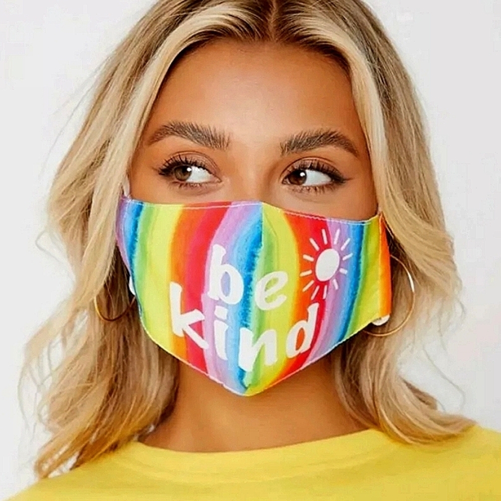 💖Multi-Colored "Be Kind" Mask - Picture 1 of 4